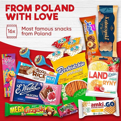 Miniatura 4 de Auténtica caja de dulces polacos, 15 golosinas tradicionales de Polonia, disfruta de los sabores de Polonia con chocolate, obleas, galletas y más.