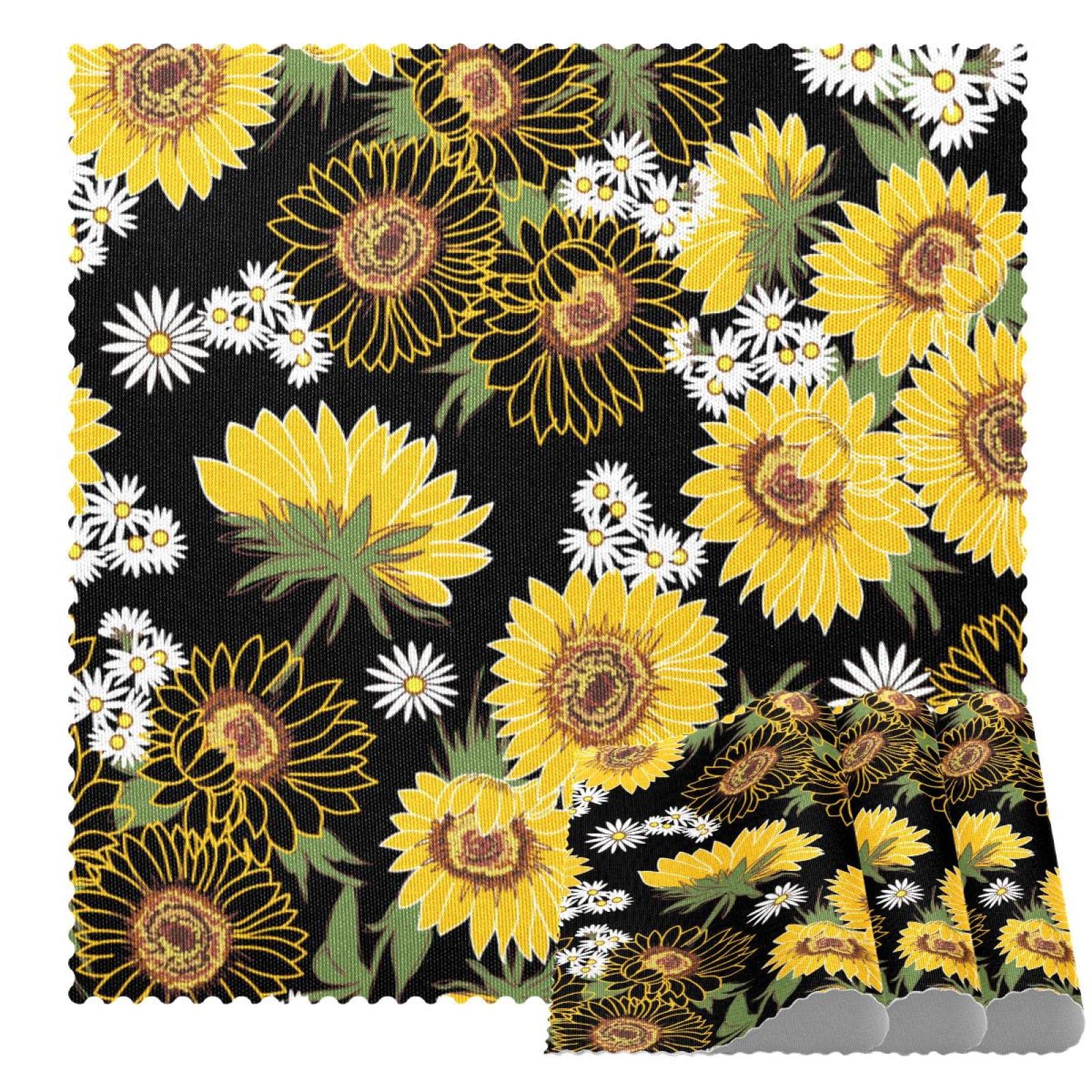 Sets de table tournesol antidérapants 30cm résistants chaleur salle à manger x4