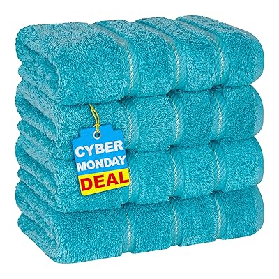 American Soft Linen Luxury Hand Towels for Bathroom, 600 GSM 100% Cotton Turkish 4 Piece Hand Towel Set, 600 GSM Hand Face Towels for Kitchen, Silver Grey Hand Towels