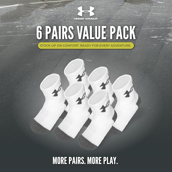 Under Armour boys Multi Pack Essential Quarter Sock