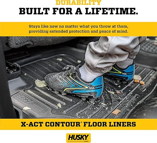 Miniatura 3 de Husky Liners X-act - Alfombrillas de piso de contorno | Compatible con Toyota Tundra CrewMax 2022 - 2024 | 2ª fila, 1 pieza negro - 53791