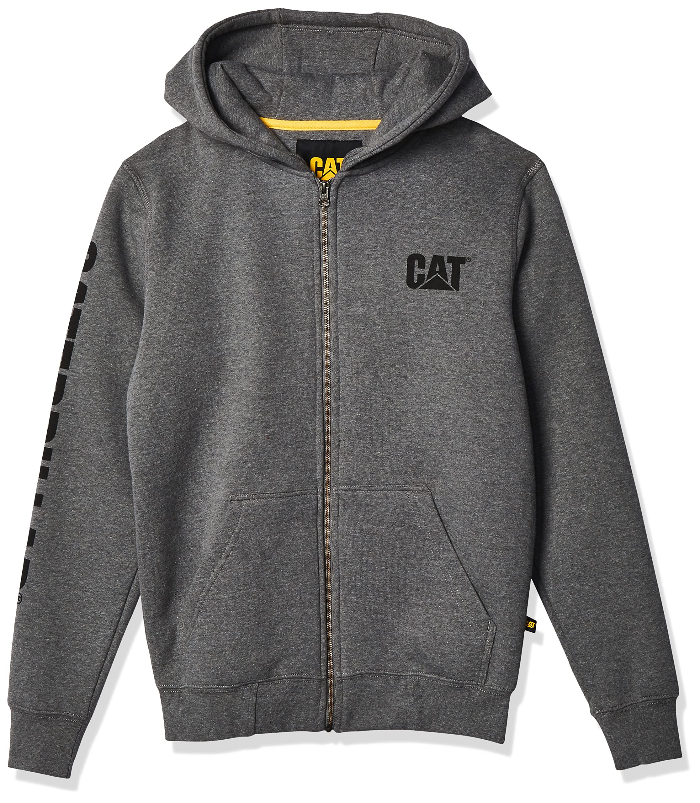 Caterpillar mens Full Zip Hoodies With Front Pouch Pockets Iconic Workwear Logo and S3 Cord Management product thumbnail 2