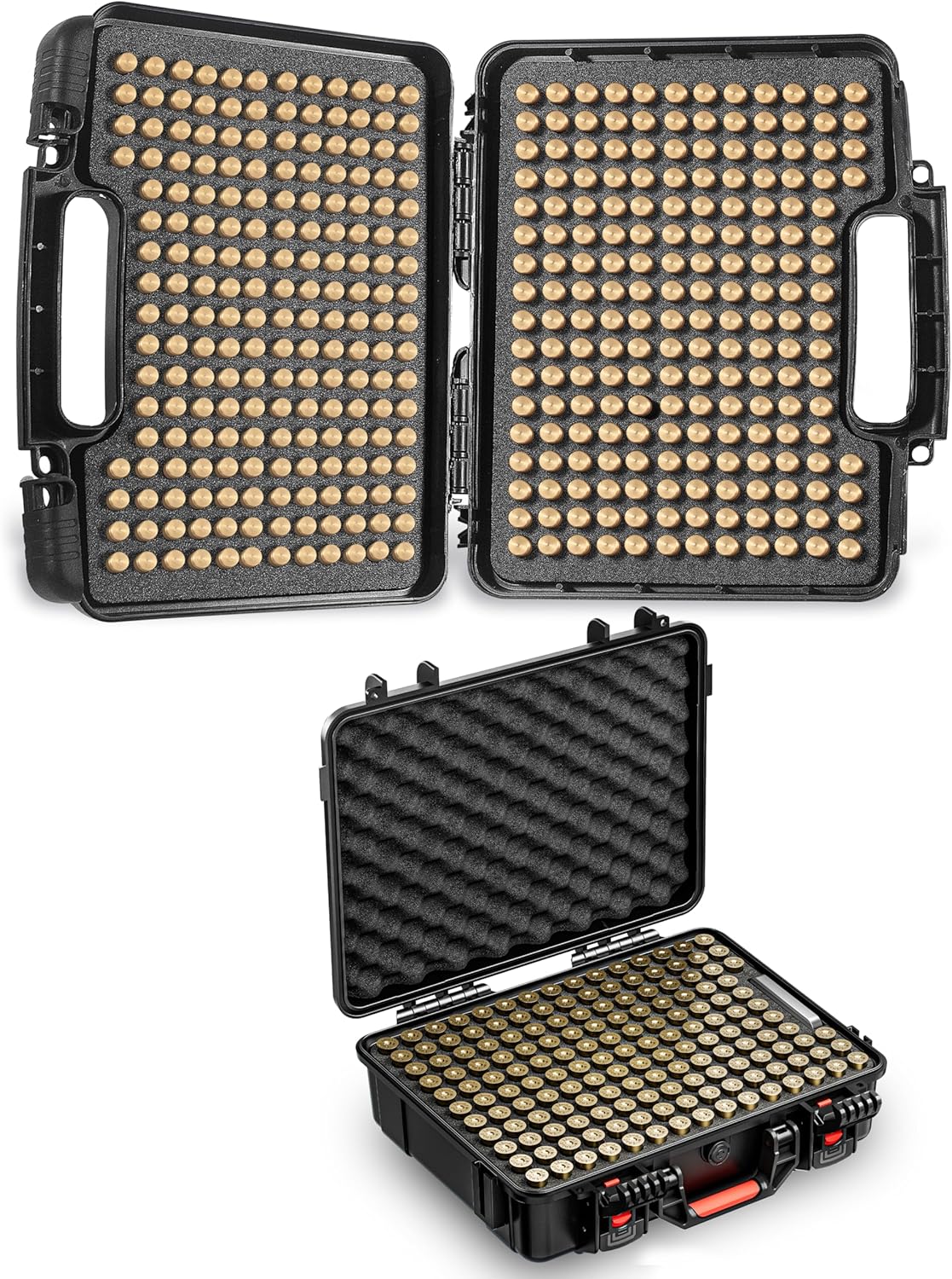 390Round 9mm Ammo Storage Case and 150 Rounds Shotgun Shells Case with Desiccant - Travel Safe/Mil Spec/Waterproof Ammo Storage Case - for 12GA 20GA 16GA 10GA 8GA Gauge Shotgun Shells