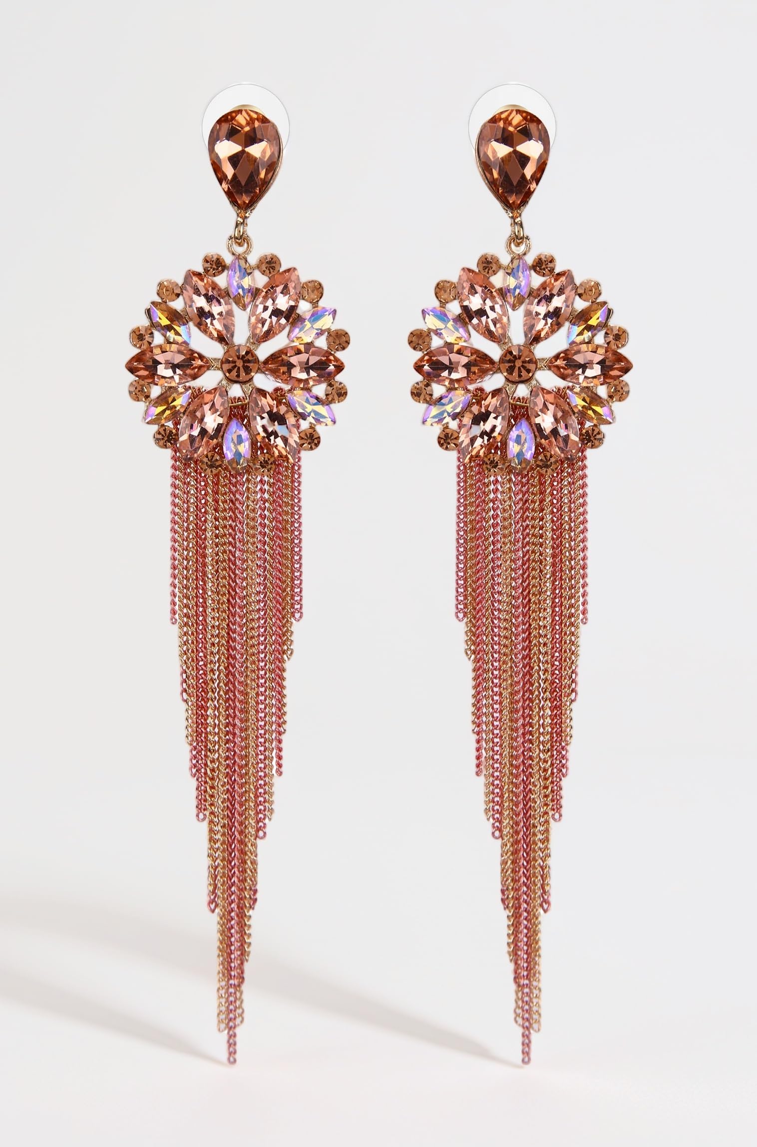Jewellery Gifts Stylish Latest Western Ear rings Gold Plated Crystal Handmade Tassel Long Earrings for Girls and Women