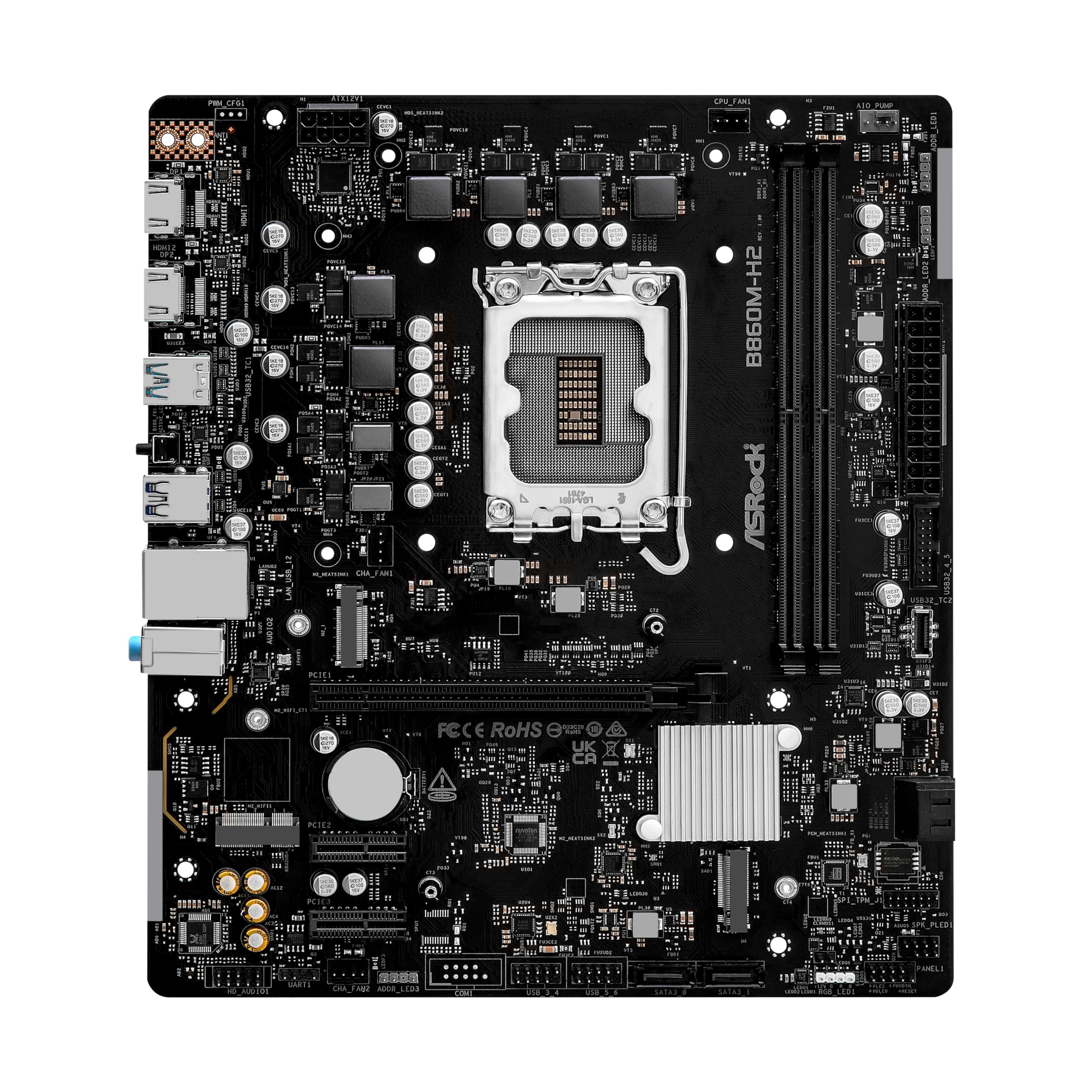 Amazon | ASRock B860M H2 DDR5 最大8333+(OC) MHz 128GB M.2 B860