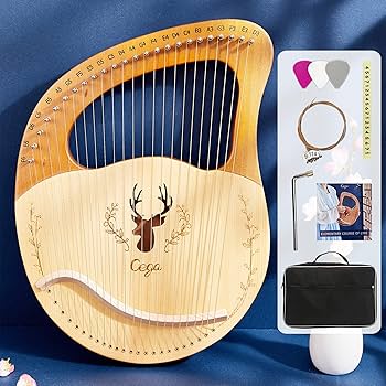 Amazon | ライアーハープ 24弦 竪琴 木製 古典弦楽器 ハープセット