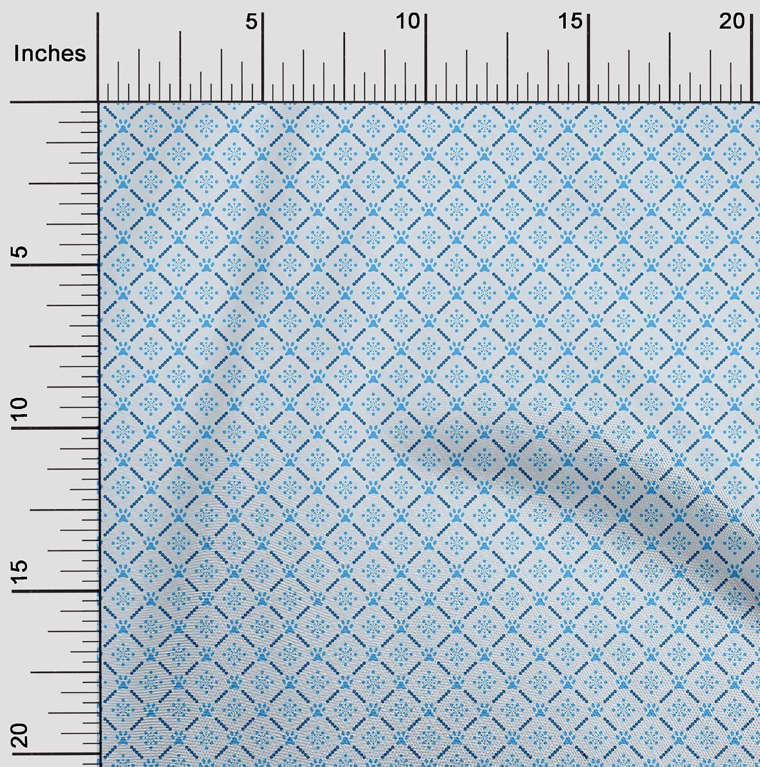 oneOone Cotton Flex Light Blue Fabric Kids Sewing Craft Projects Fabric Prints By Yard 40 Inch Wide-8