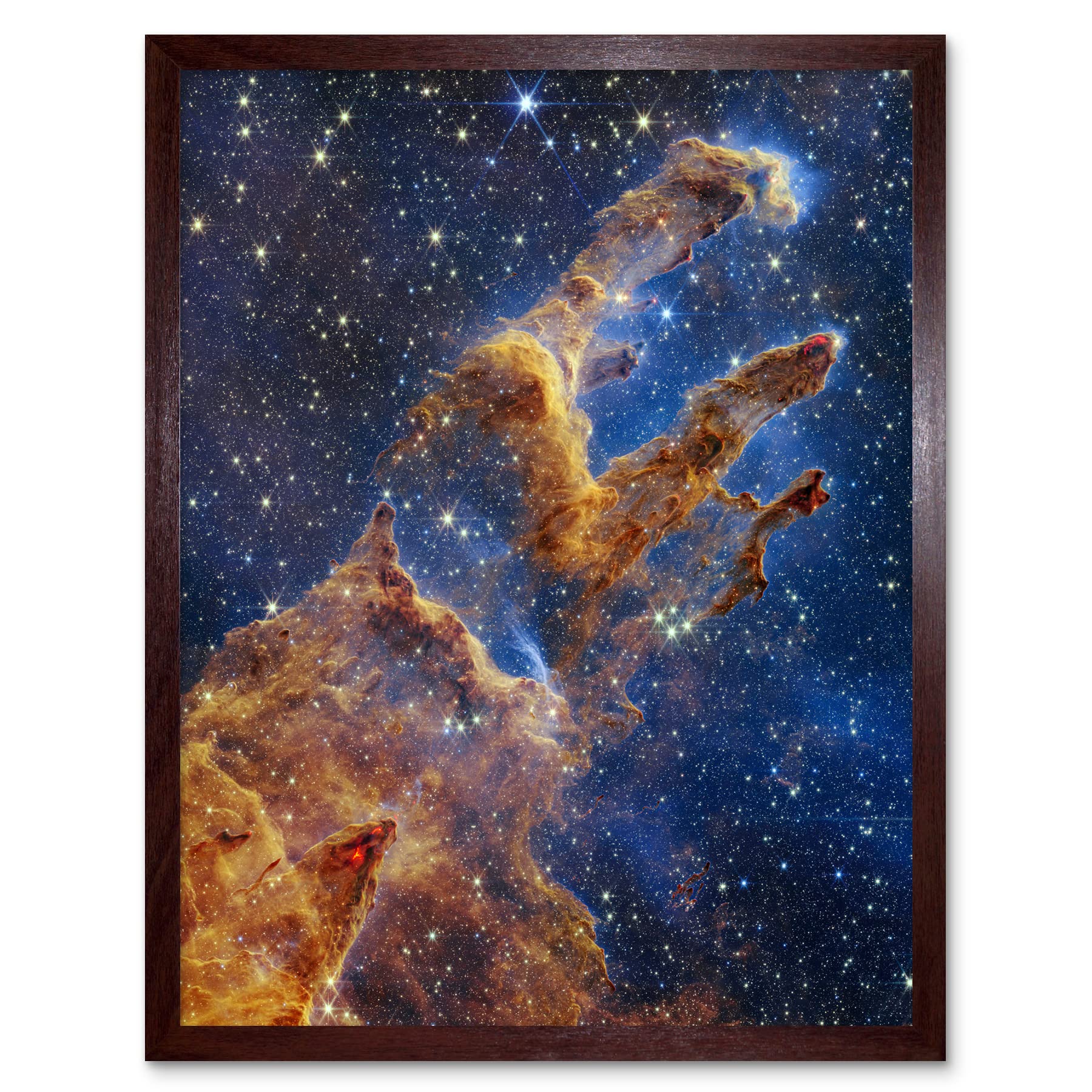 Artery8 NASA James Webb Space Telescope Pillars of Creation Eagle Nebula Art Print Framed Poster Wall Decor 12x16 inch