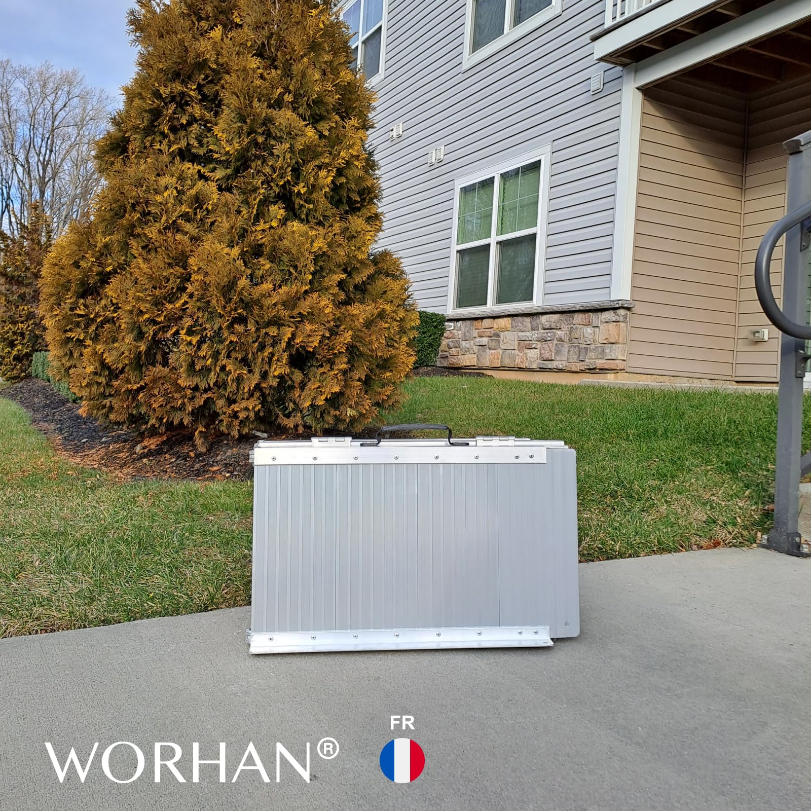 WORHAN 1.22m Rampe Alu Pliable Valise Aluminium Pour Fauteuil Roulant Chargement Scooter Plate-Forme NEUF R4
