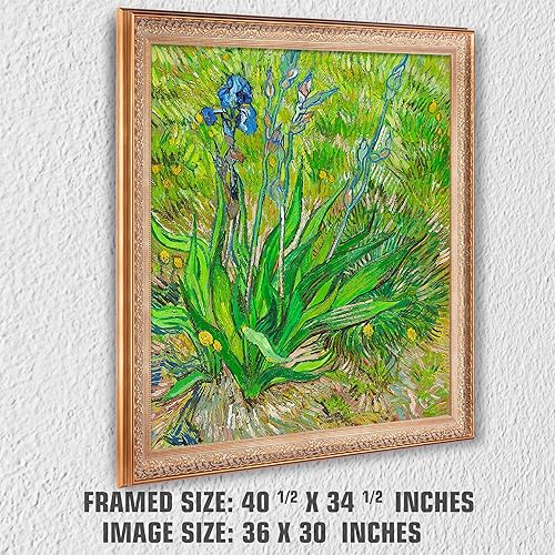 Miniatura 1337 de A&T ARTWORK The Starry Night de Vincent Van Gogh. Tamaño del marco: 36 x 30 pulgadas, tamaño de la imagen: 30 x 24 pulgadas, reproducciones clásicas