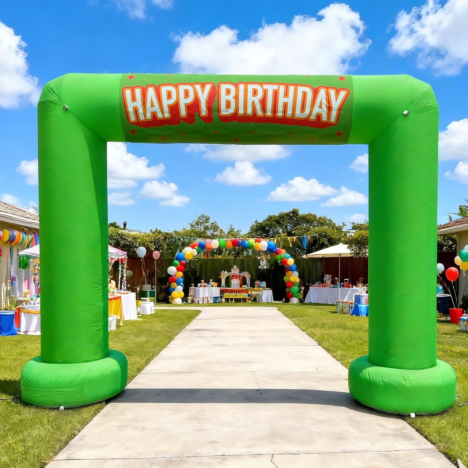 10FT Inflatable Arch with Built-in Blower & 3 Banners, Square Inflatable Archway for Carnivals, Festivals, Parties & Organized Events – Green