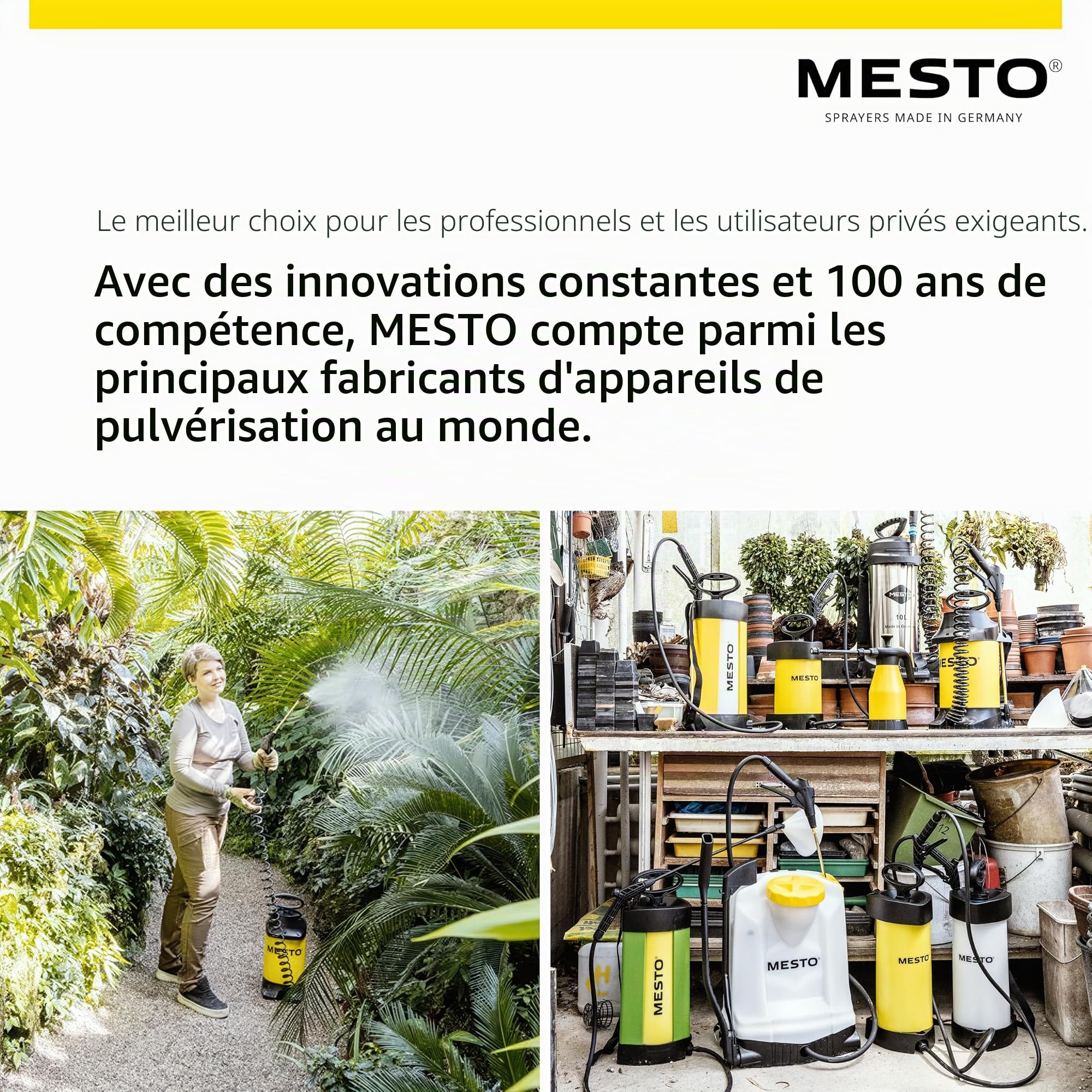 Mesto Profi 5 Pulvérisateur 5L avec Tamis 120mm | 3 Bar | Maison & Jardin | Joints FPM | Pulvérisateur à Pression pour Plantes, désherbage et Protection des végétaux | Flacon Pompe Robuste