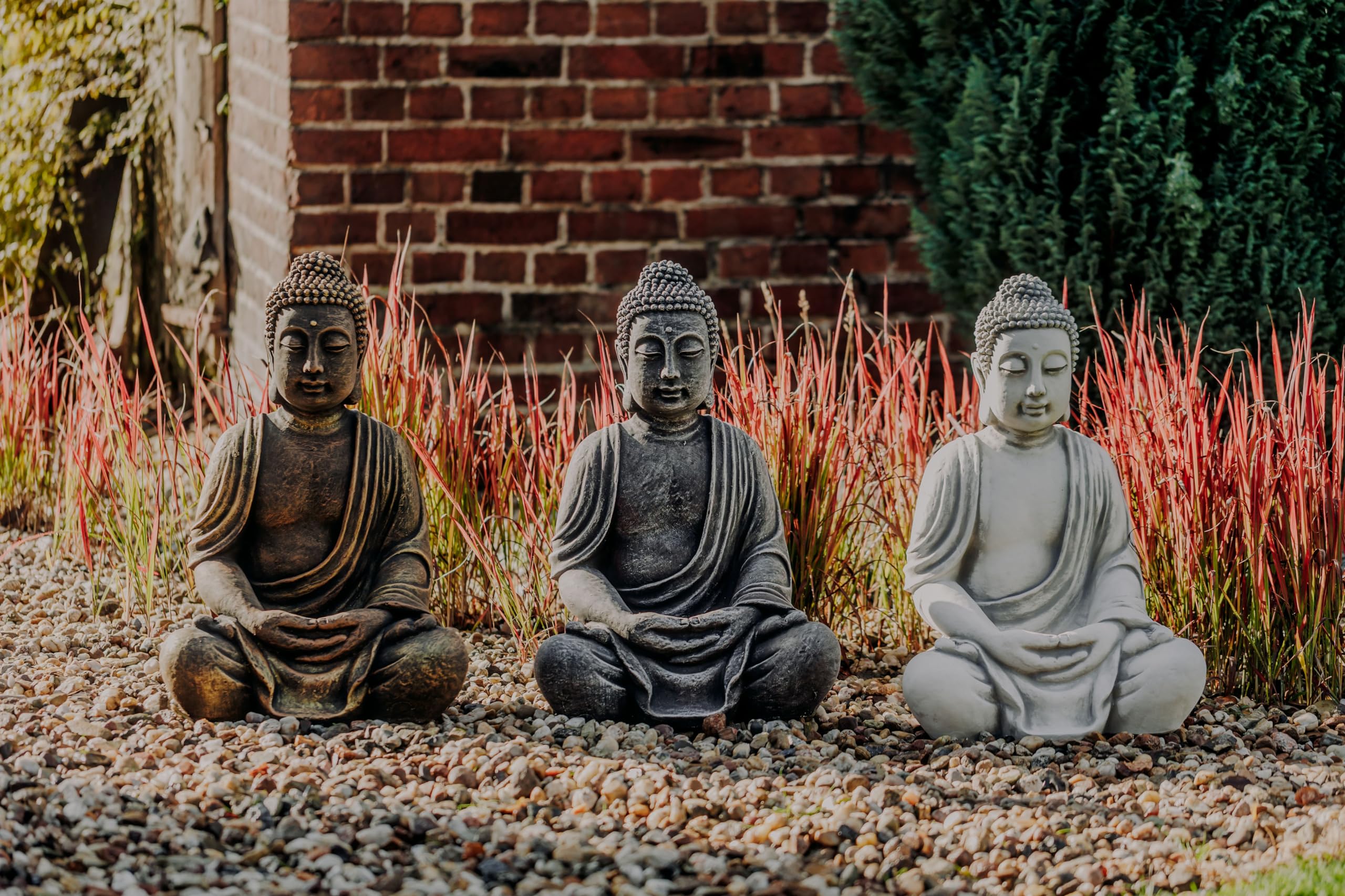 gartendekoparadies.de Statue de Bouddha géante en Pierre reconstituée, résistant au Gel (Multicolore)