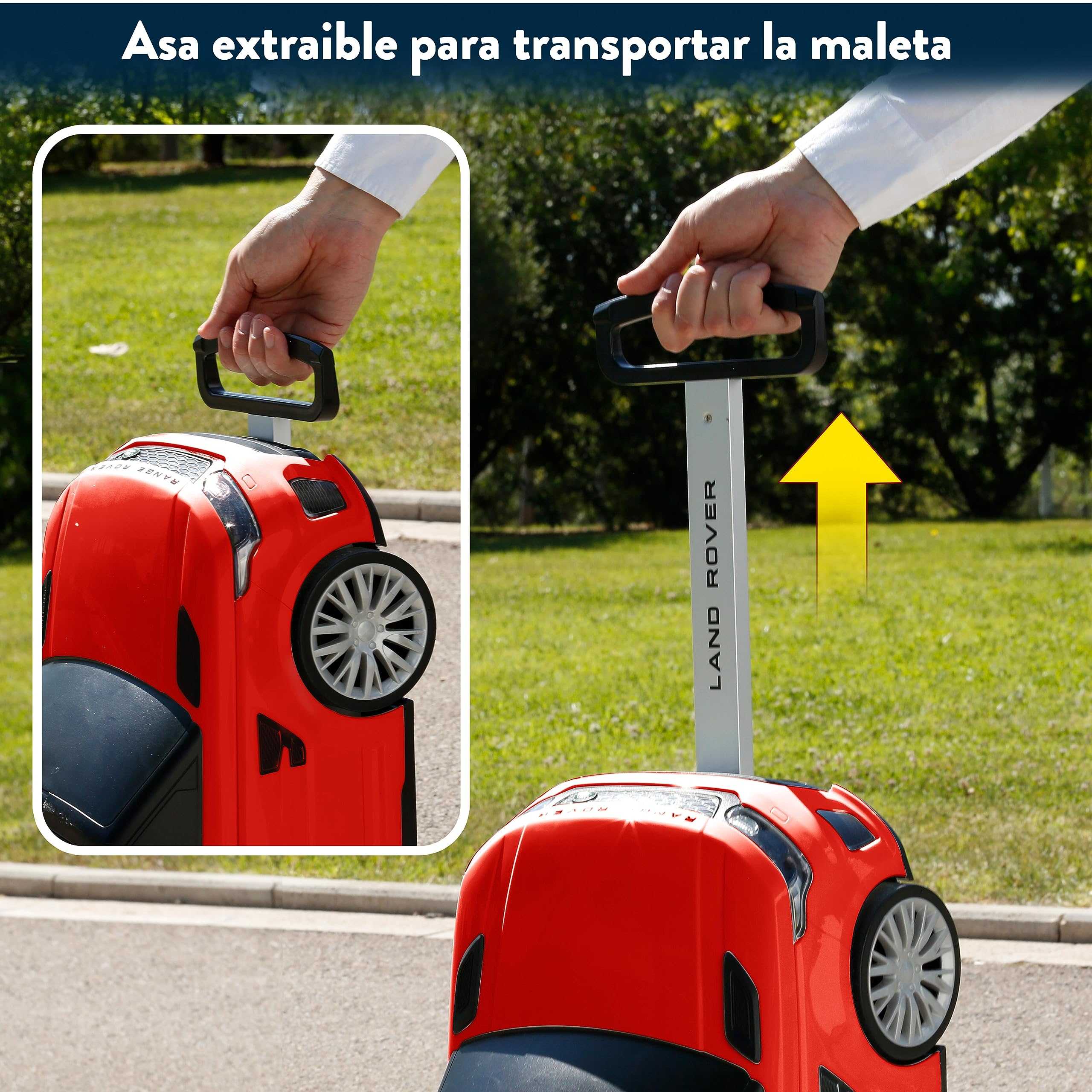 FEBER Range Rover Foot to Floor and Suitcase 2 en 1 Maleta Infantil para Viajes Coche Correpasillos Rojo