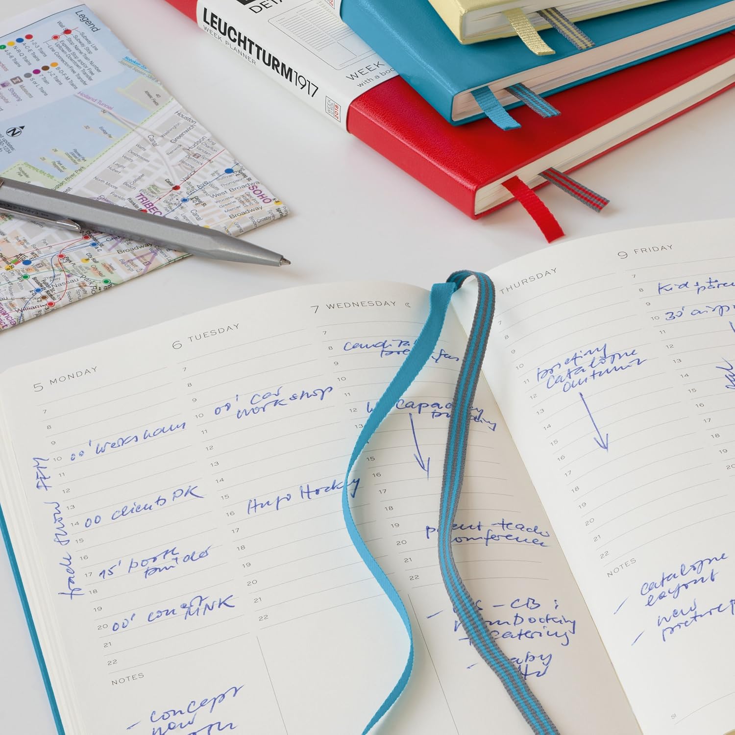 LEUCHTTURM1917 355262 Week Planner Medium (A5) 2018, Black, English