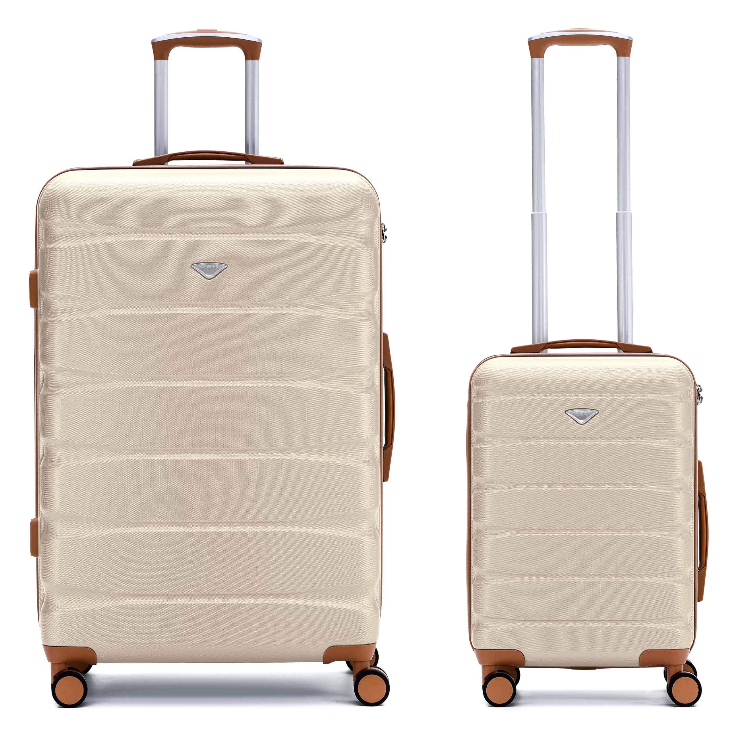 Flight Knight Luggage Sets - Carry-On & Large 31" Checked Hardside Suitcase TSA Lock Silent Double Spinner Wheels - 22x14x9 Maximum Carry On Bag Size For American & United Approved Airlines
