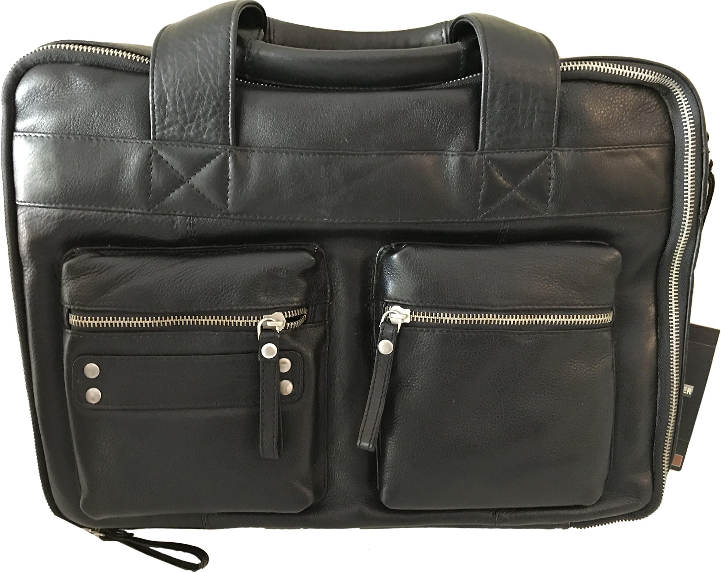 Men's Genuine Leather Labtop Bag Black