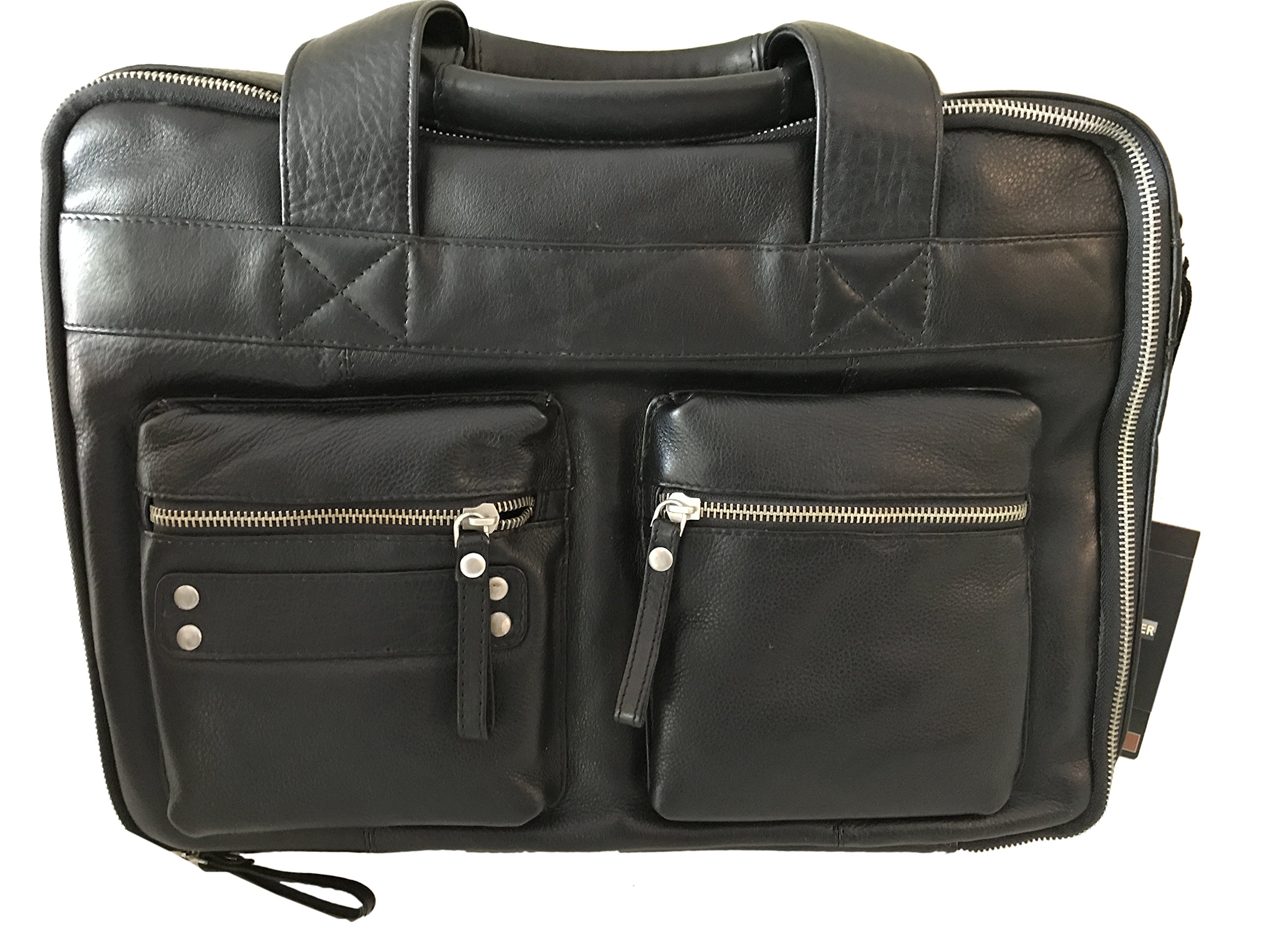 Men's Genuine Leather Labtop Bag Black