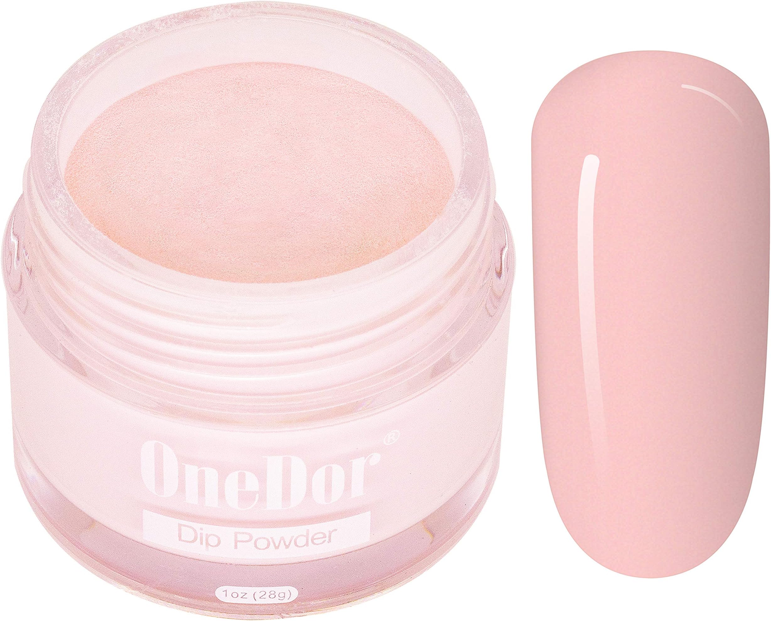 OnedorNail Dip Dipping Powder – Acrylic Color Pigment Powders Pro Collection System, 1 Oz. (06 - Pink)