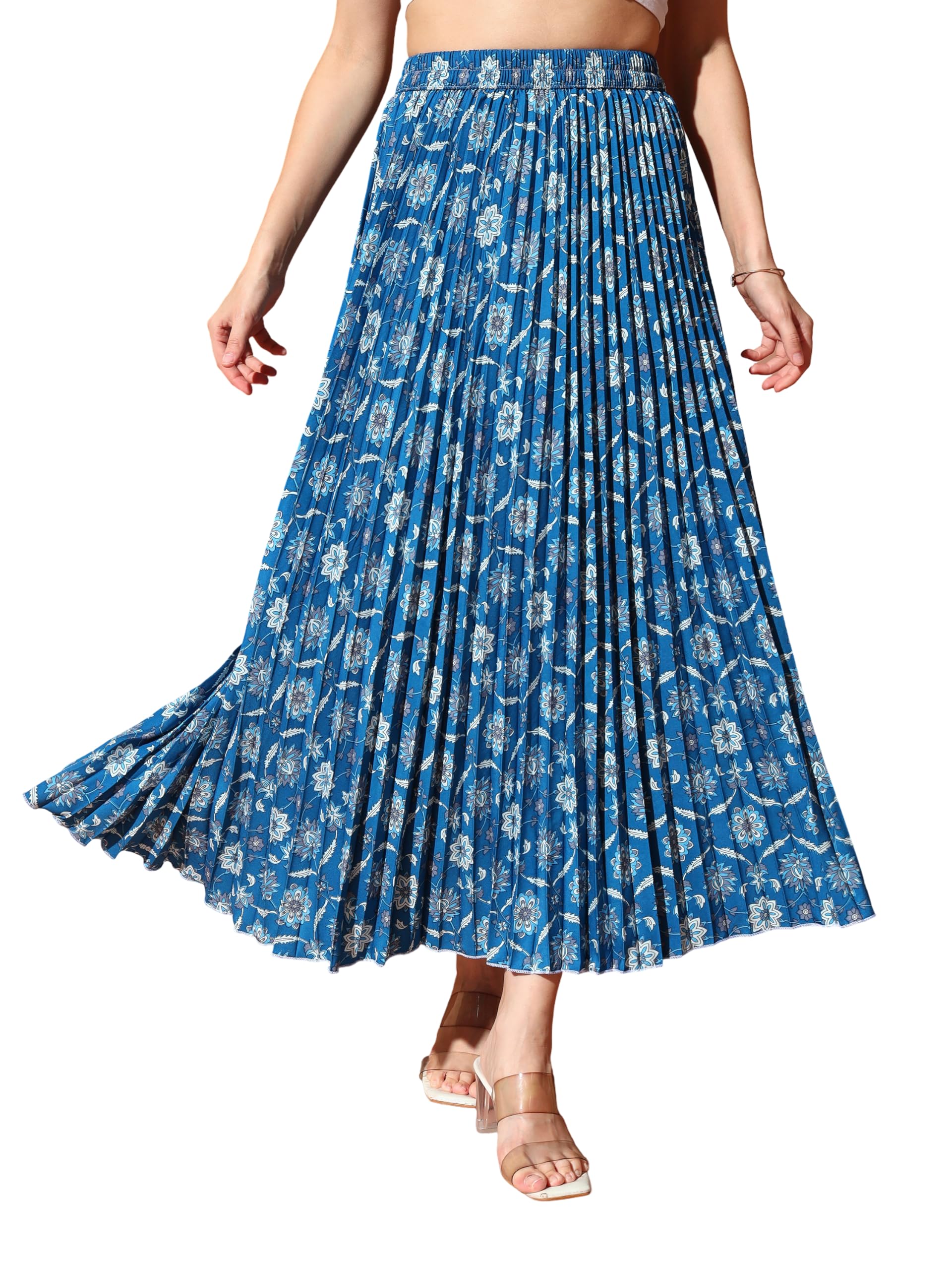 Buy KZULLY | Skirt for Women | Graceful Long Pleated | Delicate