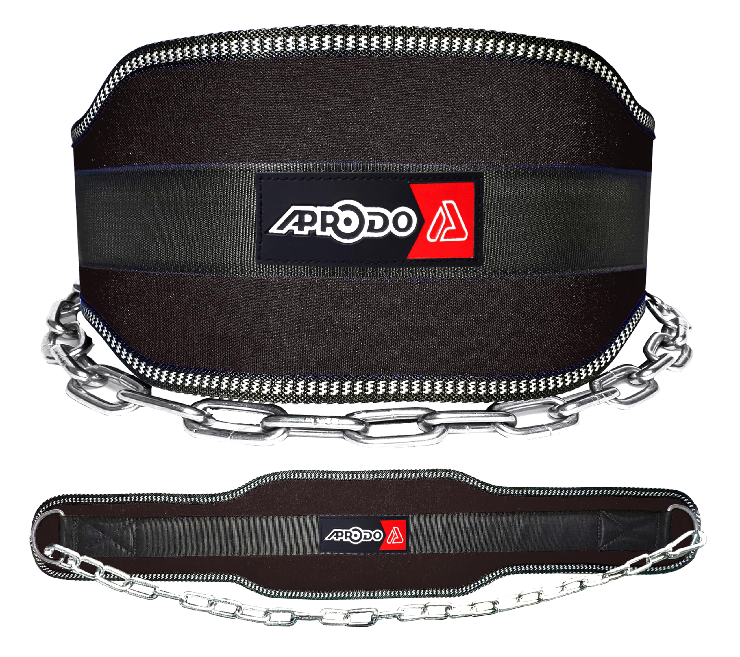 Aprodo Sports DIP Belt with Steel Chain 36 INCHES Weighted Chain for DIPS Pull UPS Weight Lifting Crossfit ONE Size FITS All (Black)