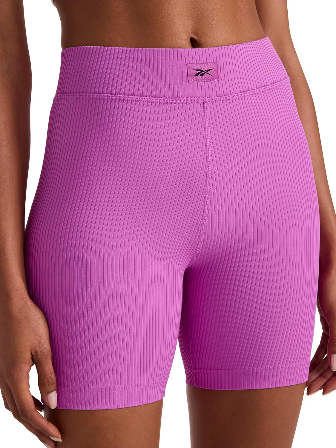 Reebok Apparel Women's Rib Bike Short, Purple Rave