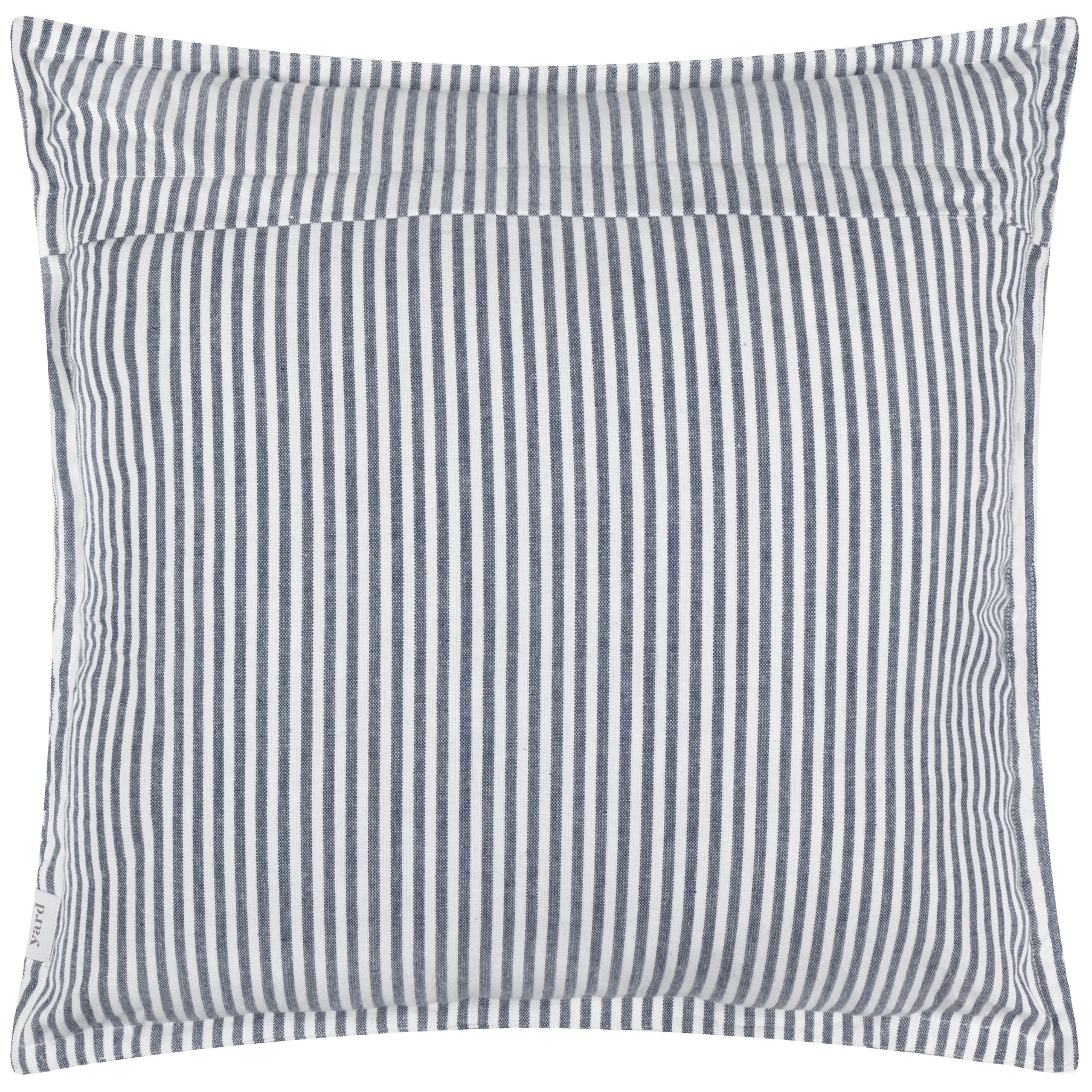 Yard Hayle Cushion Cover - Reversible Water Resistant Striped Soft Cotton Outdoor Decorative Case (Navy - 50x50cm) - Image 2