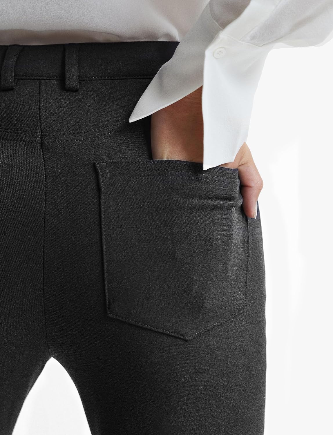 Houmous S-XXL 29'' 31'' 33'' 35'' Inseam Women's Bootcut Dress Pants Pockets Stretch Work Lounge Pant Office Casual - Image 4