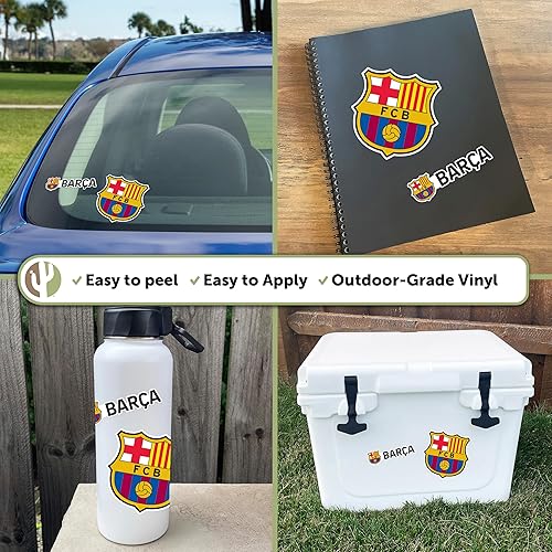 Miniatura 2 de Desert Cactus Adhesivo del FC Barcelona Barça - Lámina de vinilo para fútbol, botella de agua para laptop, hoja de recortes de coche (versión A de 4