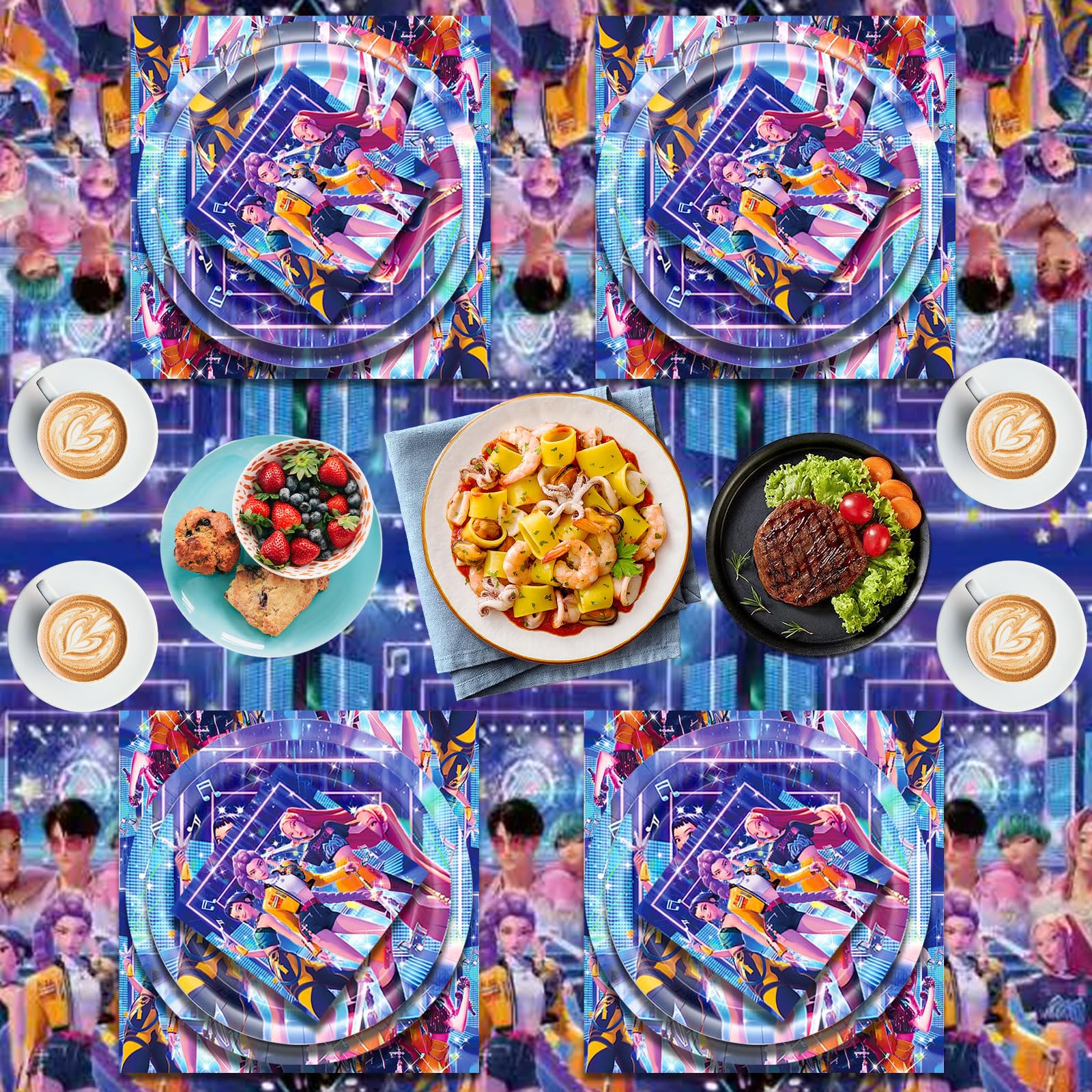 41 Decoración Cumpleaños,Decoracion Cumpleaños,Juego de Vajilla,Adornos de Cumpleaños,Mantel,Servilletas - 5