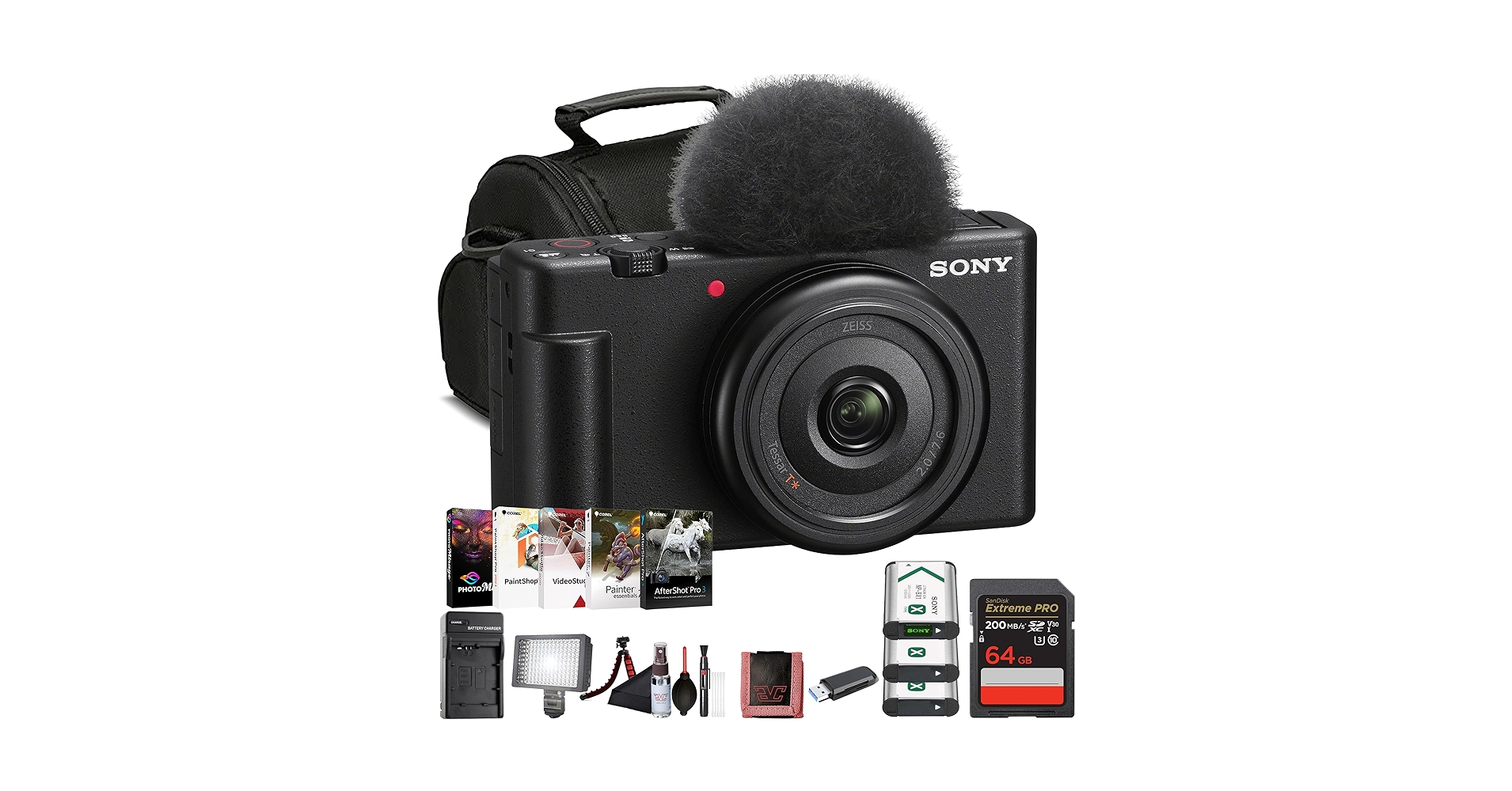 SONY VLOGCAM ZV1F ブラック Amazon.com : Sony ZV-1F Vlogging Camera (Black) (ZV1F/B) + Case +