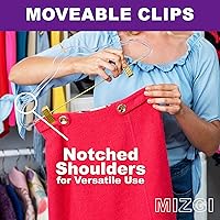 Vista 3 de MIZGI Perchas delgadas de oro transparente para pantalones y faldas (paquete de 20) – Clips y ganchos ajustables, transparentes sin fieltro, ahorro