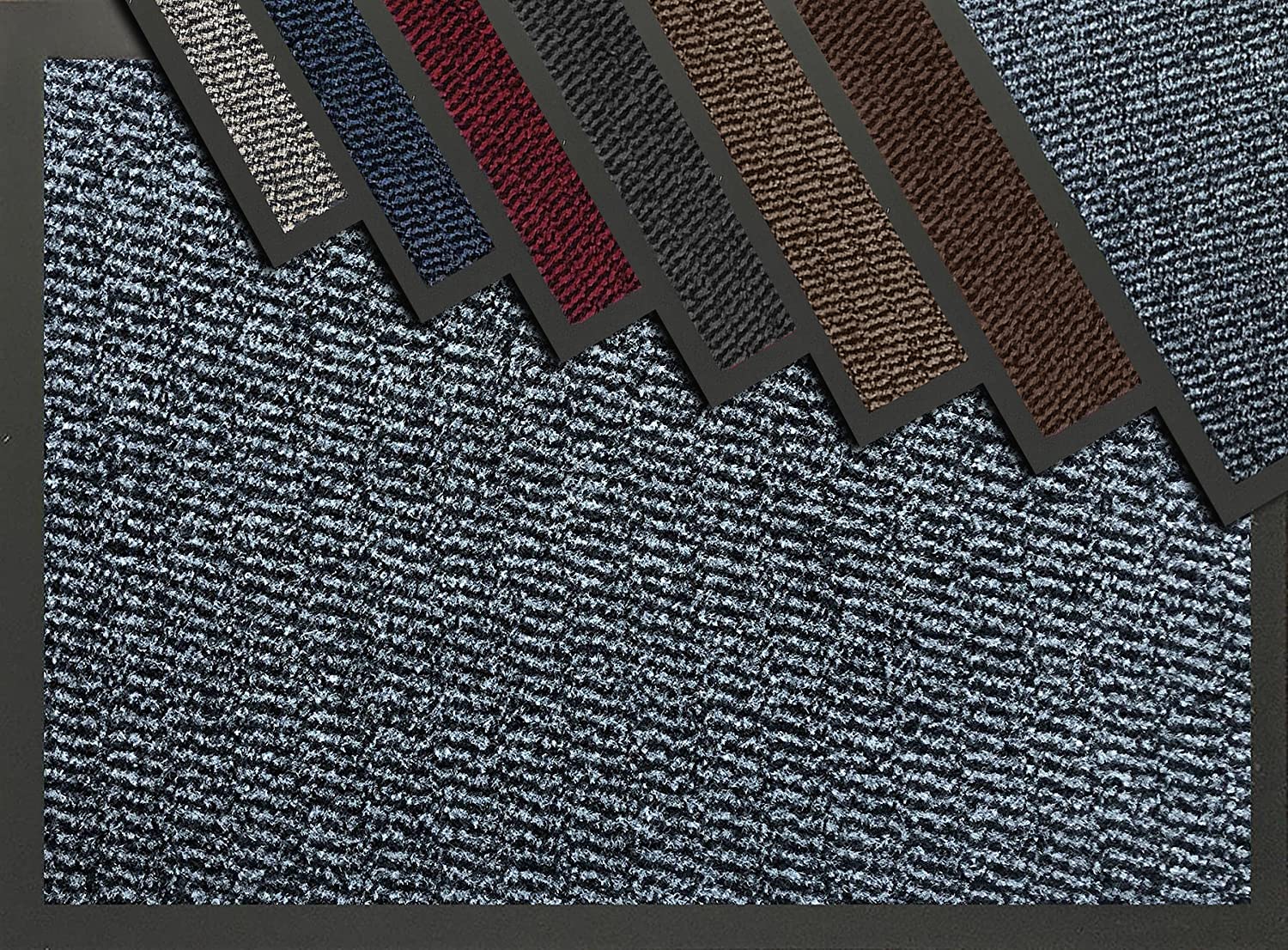 Entrance Door Mat Welcome Barrier Mats Machine Washable Doormats Indoor Outdoor Rug Hallway Runner Non Slip Rubber Floor Mats Shoe Scraper, Kitchen Home Bathroom Office- 40x60cm - Grey/Black โ image 1