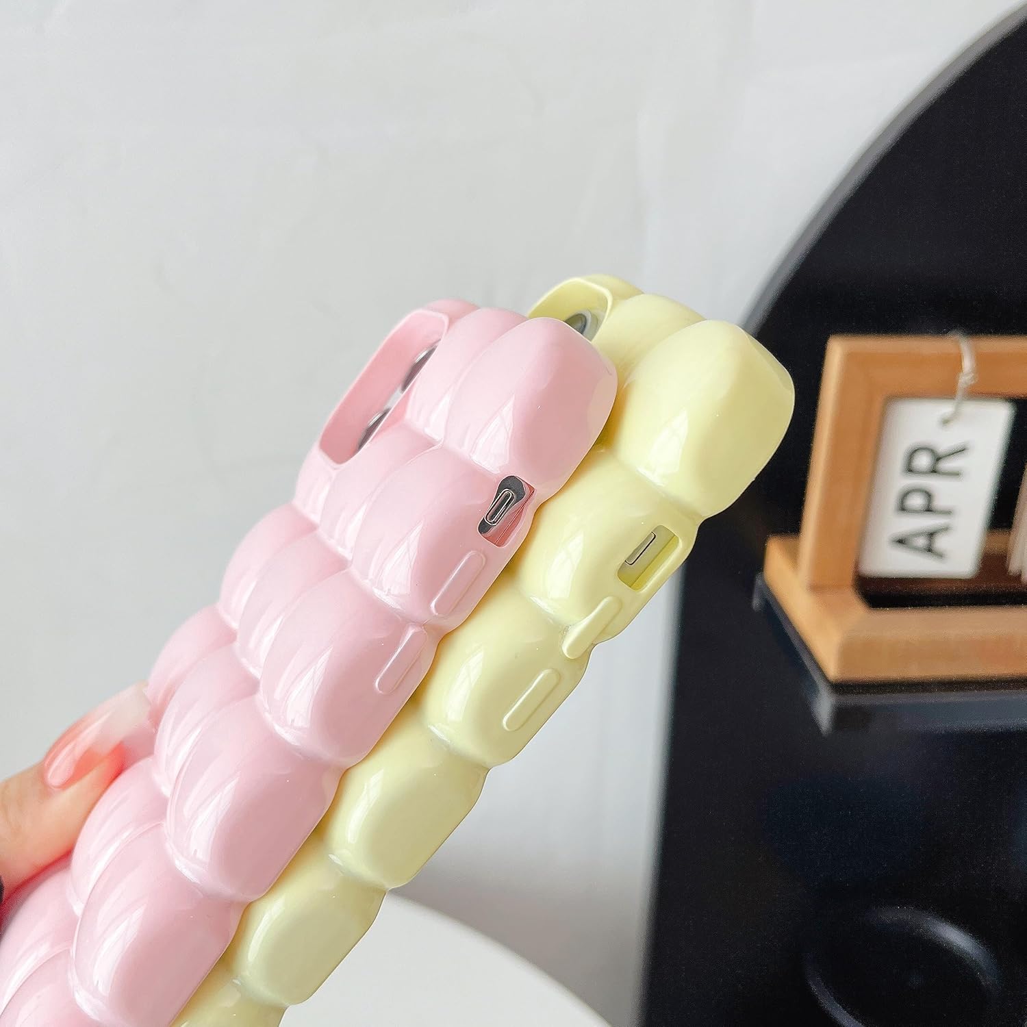 Caseative for iPhone 14 Pro Case,3D Cube Grid Candy Color Soft Phone Case (White) - Image 5