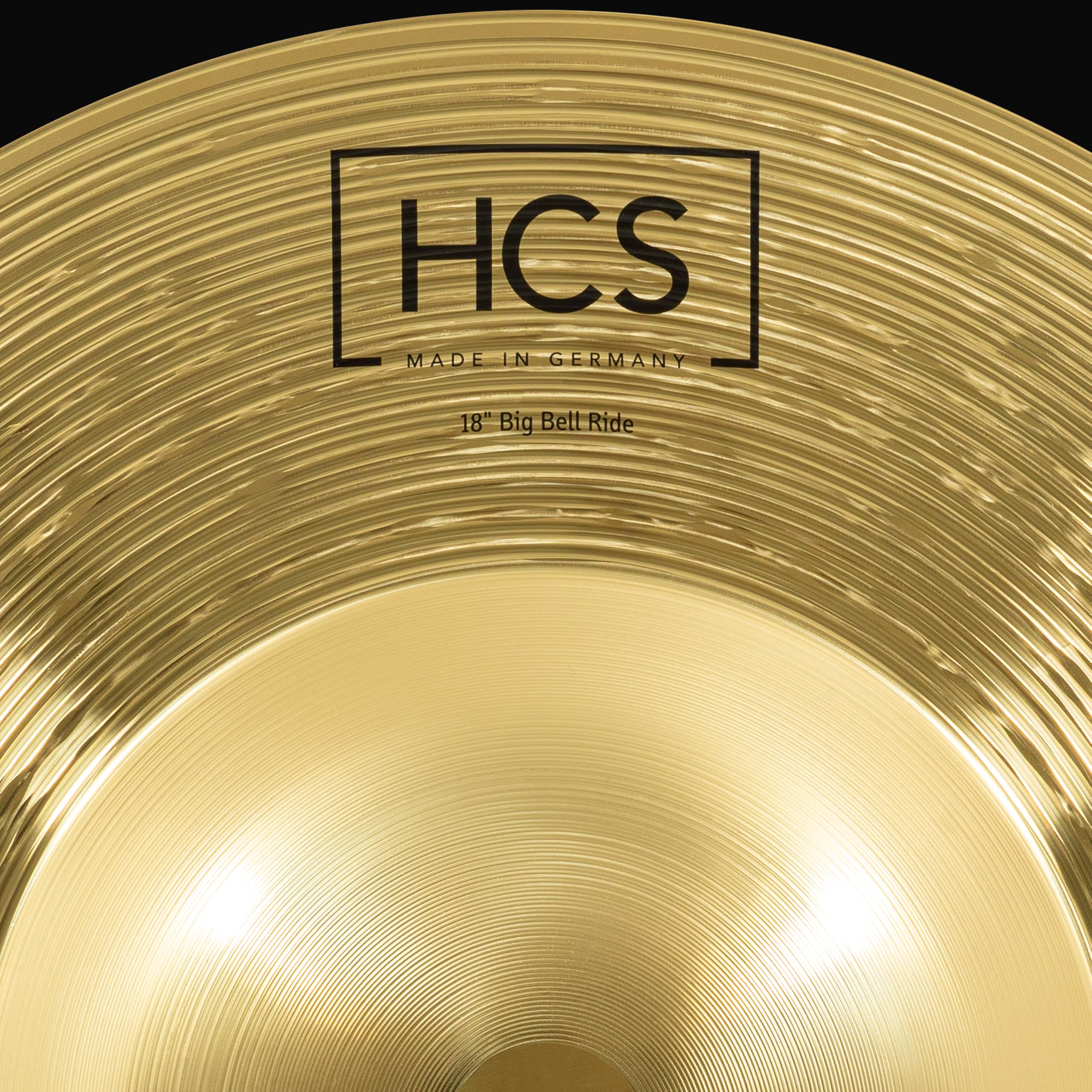 Meinl Cymbals HCS piatto Big Bell Ride 18 pollici (45,72cm) per Batteria – Finitura Tradizionale Ottone, Made in Germany (HCS18BBR)