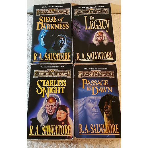 Legacy of the Drow: Complete Set of Four. The Legacy, Starless Night, Siege of Darkness, Passage to Dawn. The Quartet in Original Paperback Bindings. (Forgotten Realms Fantasy Adventure)