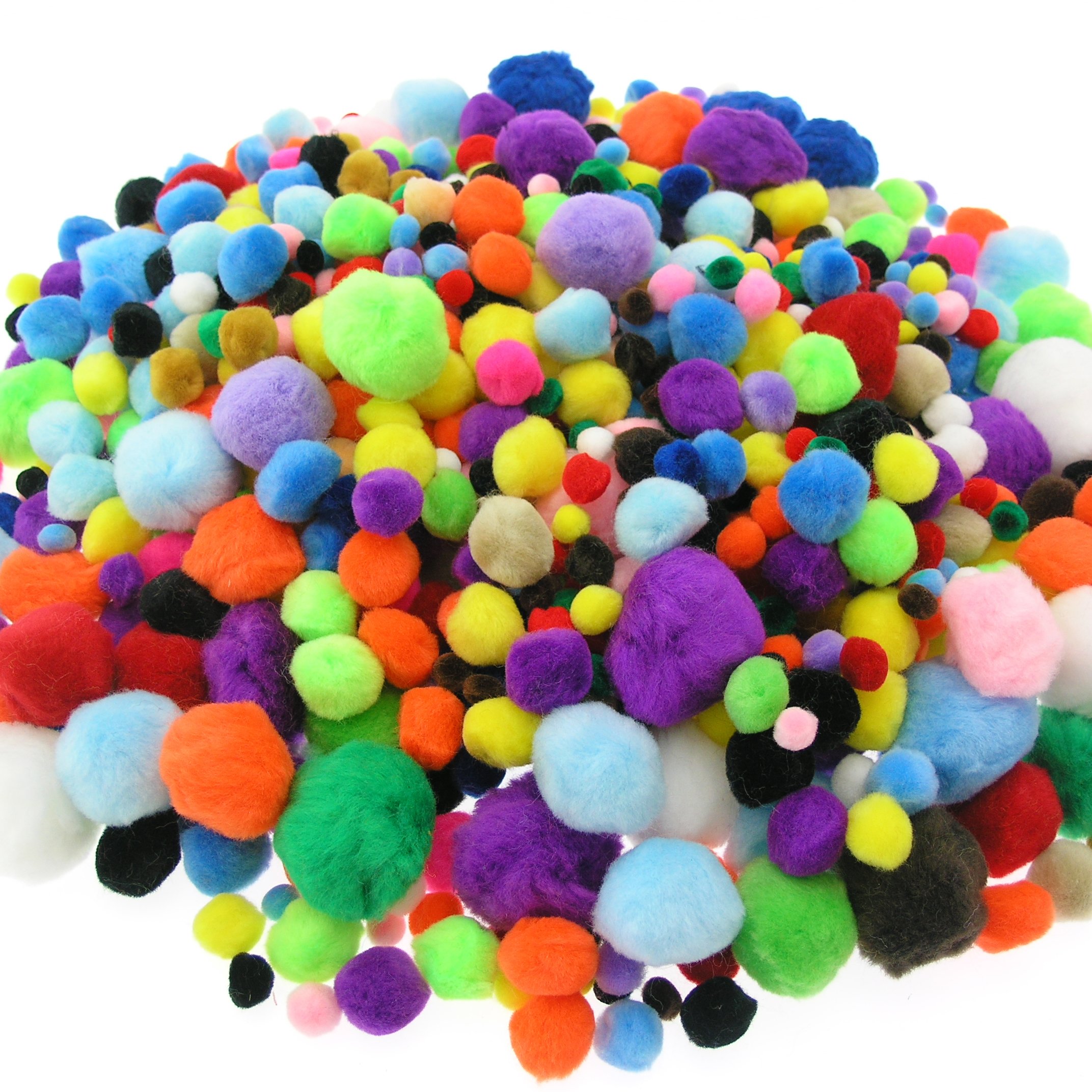 Pom Poms Crafts Bright Assorted Coloured Pompoms Pack of 100 by BCreative®