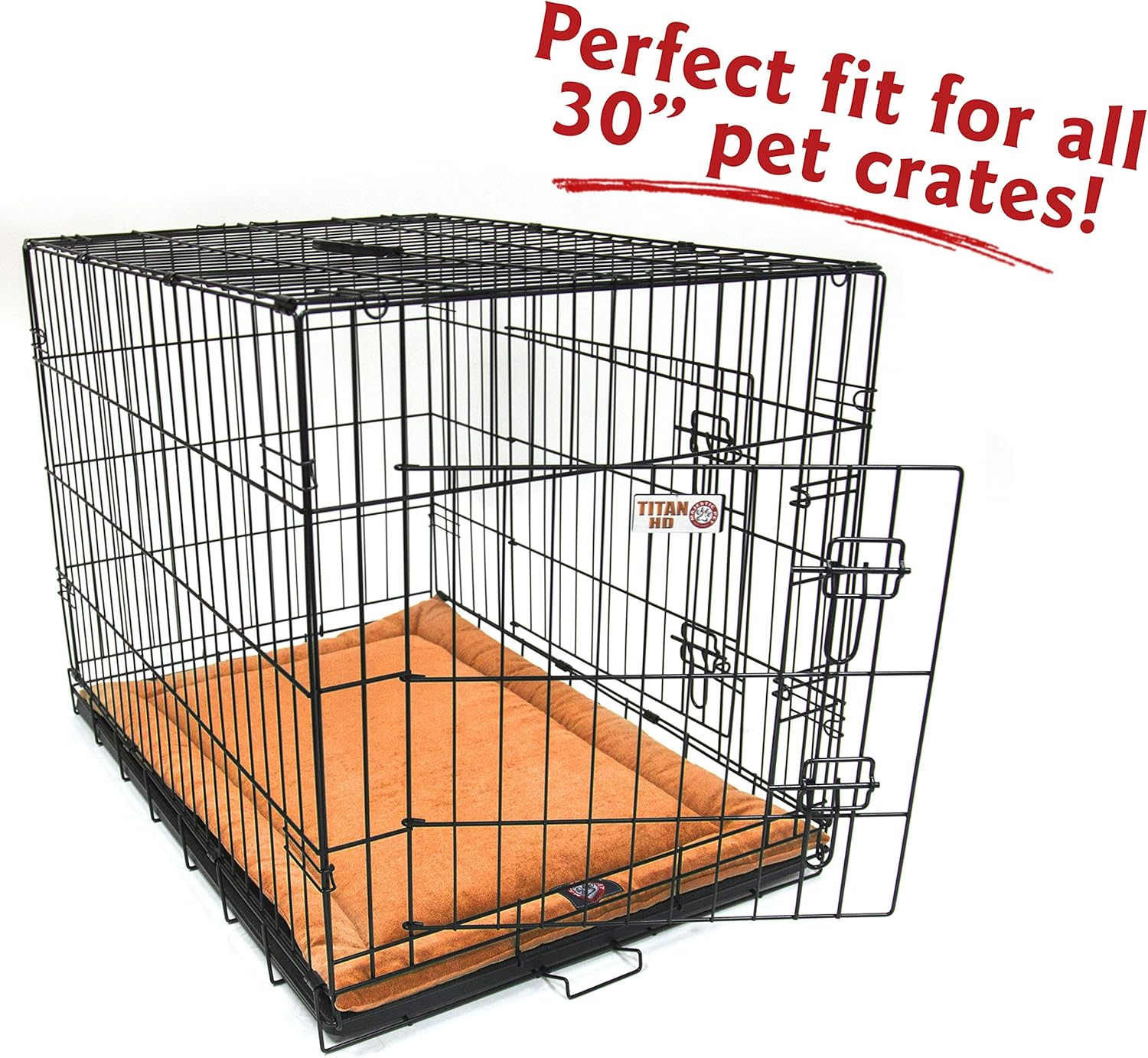 Majestic Pet Dog Crate Mat - Machine Washable Soft Plush Pet Bed Pad for Crates & Kennels | USA Crafted | 30"x21" Villa Orange