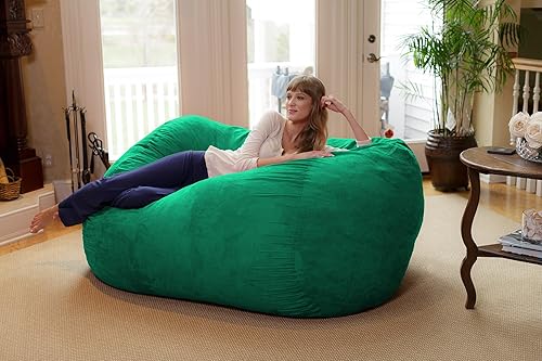 Miniatura 123 de Cozy Sack - Sillón de puff: Gran bolsa para muebles de espuma viscoelástica de 6 ft y tumbona grande – sofá grande con funda de microfibra suave