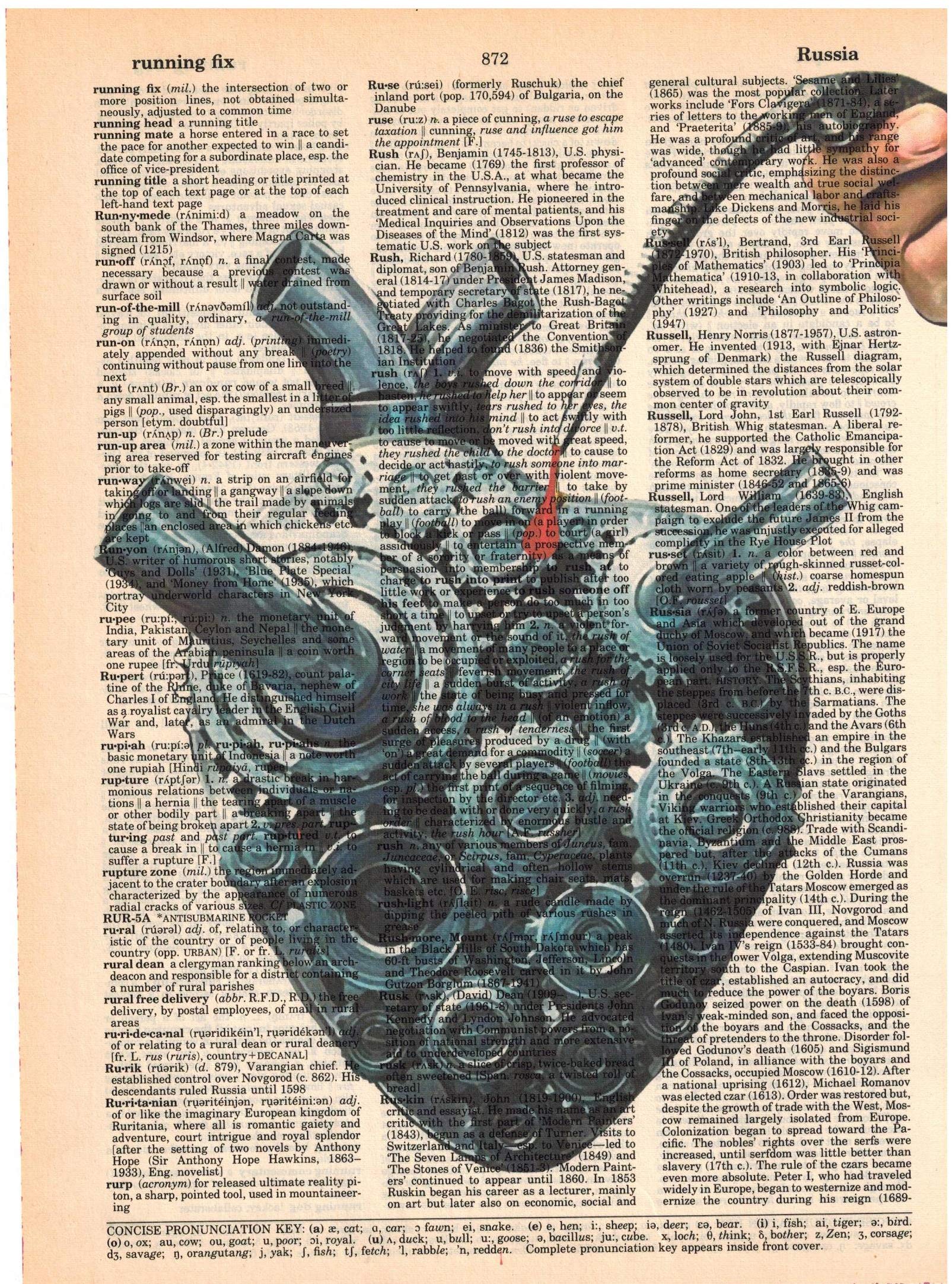 Artnwordz Mechanical Heart Dictionary Page Art Print