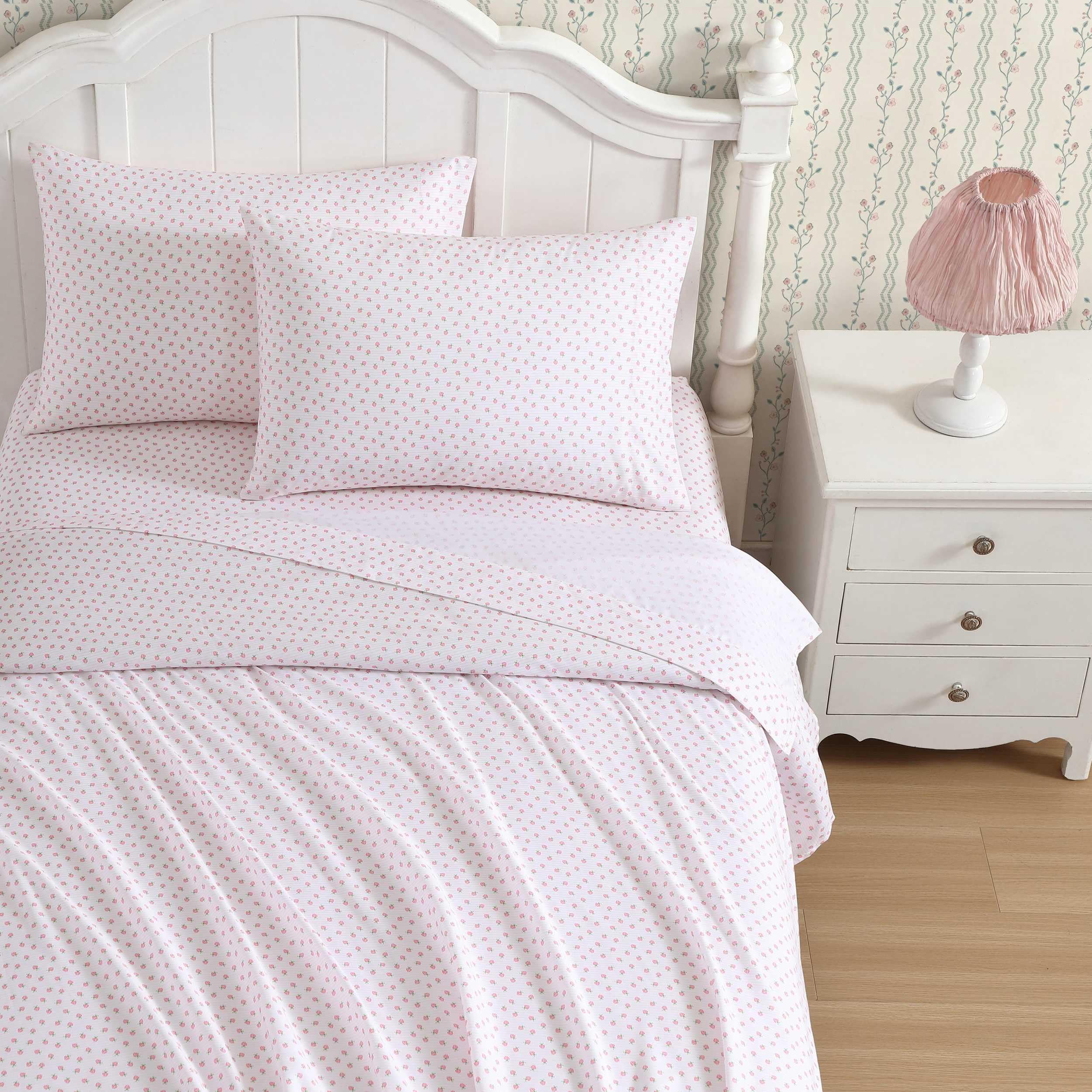 Laura Ashley Set Lenzuola Letto Matrimoniale Per Bambini | Microfibra Ultra Morbida Traspirante, Tema Sweet Lady Bugs Pink, Federe Abbinate