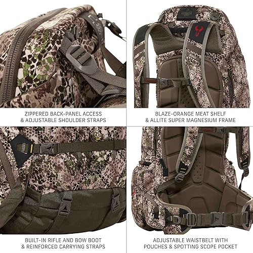 Miniatura 4 de Badlands Mochila de caza 2200 con transportador de carne incorporado, Lodo, L