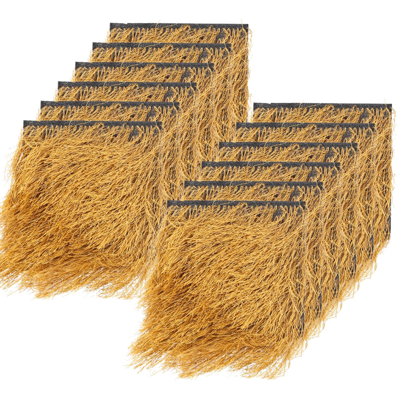 12 szt. podkładek do lęgowania kurczaków, 12 x 12 sztucznych mat ze słomy, zmywalne, grube, amortyzowane, plastikowe wkładki do skrzynek lęgowych, wielokrotnego użytku, nadające się do cięcia, dla kur