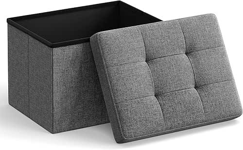 SONGMICS Mazie Collection - Small Folding Storage Ottoman, Foot Rest