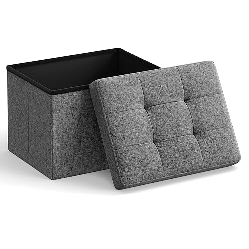 SONGMICS Mazie Collection - Small Folding Storage Ottoman, Foot Rest