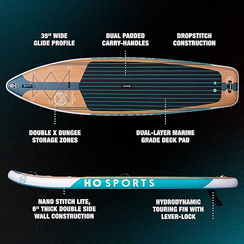 Miniatura 6 de HO Sports Tarpon Inflatable Paddleboard iSUP - Versatile, Durable, Widebody and Stable Stand-Up Paddleboard - Adjustable Paddle, Hand Pump &