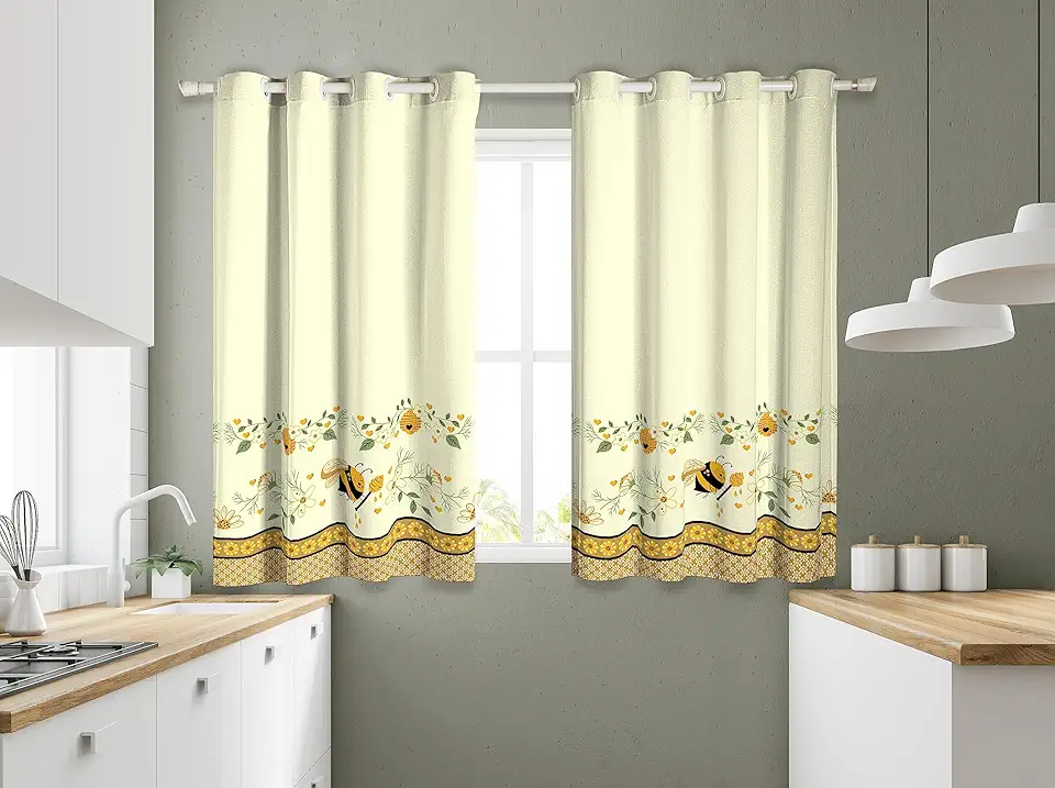 Cortina Cozinha Estampada - Diversos Modelos (Abelha Mel)