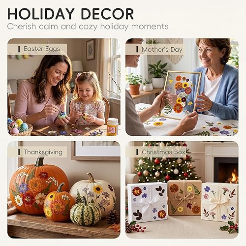 Miniatura 7 de Flores secas pastel vintage de 80P para manualidades, flores prensadas naturales reales en tonos suaves retro para arte de resina, manualidades de