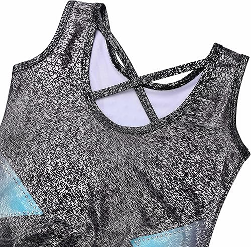 Miniatura 5 de TFJH E Leotardos de gimnasia para niñas, con diamantes brillantes, ropa de danza de ballet, trajes de práctica de una pieza, 3-12 años
