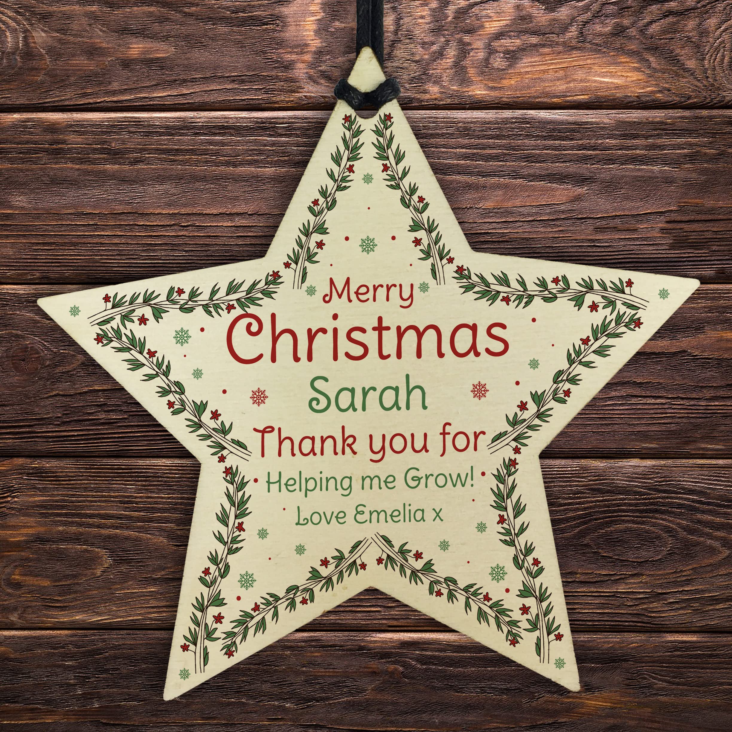 PERSONALISED Teacher Christmas Bauble Hanging School Nursery Gift Keepsake